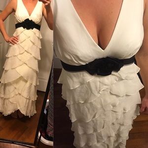 🌷BCBGMAXAZRIA Woven Silk Chiffon Maxi Dress